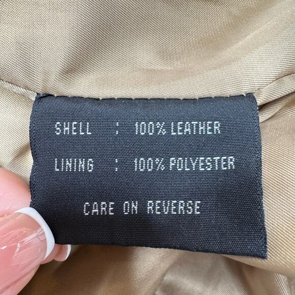 Colebrook Classics Genuine Leather Suede Camel Tan Collared Jacket Size Small - Picture 15 of 16